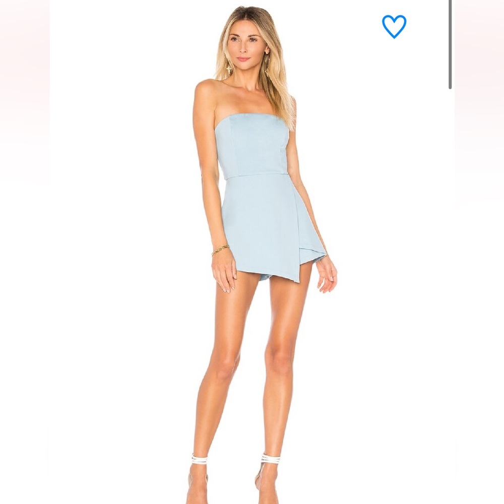 Superdown Avery Strapless Romper Sky Blue size XXS